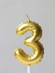 1件金色花卉裝飾 手繪生日數字0-9生日蠟燭 生日蛋糕裝飾 生日派對裝飾 適用於生日、週年紀念、性別揭曉派對、單身女派對、畢業典禮 - 金色 - 查看 7