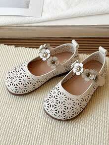 1双镂空时尚经典休闲鞋，系带休闲优雅校园男女童鞋，透气防滑，适合春、夏、秋季穿着，易穿易搭配 - 白色 - 查看 2