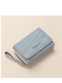 Cartera corta para mujer | Cartera de piel de PU acolchada con correa de muñeca y ranura para tarjetas para mujeres, cartera de dinero, cartera mini, cartera, cartera pequeña, cartera linda, cartera de muñeca, accesorios para maestros, bolsos lindos, muñequera - Multicolor - Ver 7