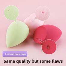 Makeup Sponge In The Shape Of A Gourd, Water Drop, And Angled Cut; Non-Latex Makeup Sponge For Cushion Foundation; Suitable For Both Dry And Wet Use - ngẫu nhiên - Xem 9