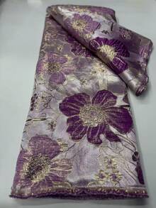 2026 High-Quality African Floral Jacquard Fabric, New French Lace Trim, Nigerian Embroidery, Premium Green Fabric Suitable For Party, Wedding, Evening Dress Sewing, 5 Yards/1 Yard, Fashion Versatile, Soft & Comfortable, No Pilling, Retro Style, Suitable For Women's Daily Clothing Sewing, Home Decor Like Curtains, Bedding DIY, Arts & Crafts Sewing, Purple, Blue Fabric - A - 查看 16