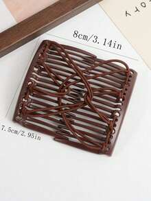 2pcs Fashionable & Elegant Magic Hair Comb, Adjustable Elastic Double Comb Hair Clip Suitable For Women With Thick, Curly, Sparse Hair Hair Styling Kit Hair Tool Kit - Multicolor - View 2