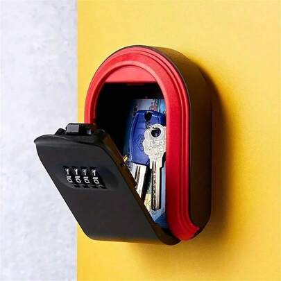 1pc Vacation Rental Plastic Key Box, Password Lock, Key Storage Organizer Box, With Installation Accessories, Suitable For Construction Site, Apartment, Renovation, Factory