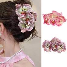 1 pieza Pinza de pelo con flor degradada, Pinza de pelo bohemia dulce, Adecuada para mujeres - B - Ver 2