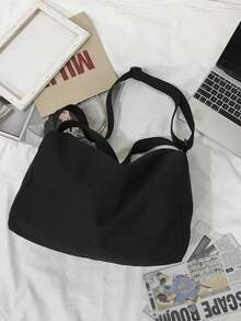 Large Capacity Shoulder Bag, Suitable For Students And Daily Use - Black - View 4