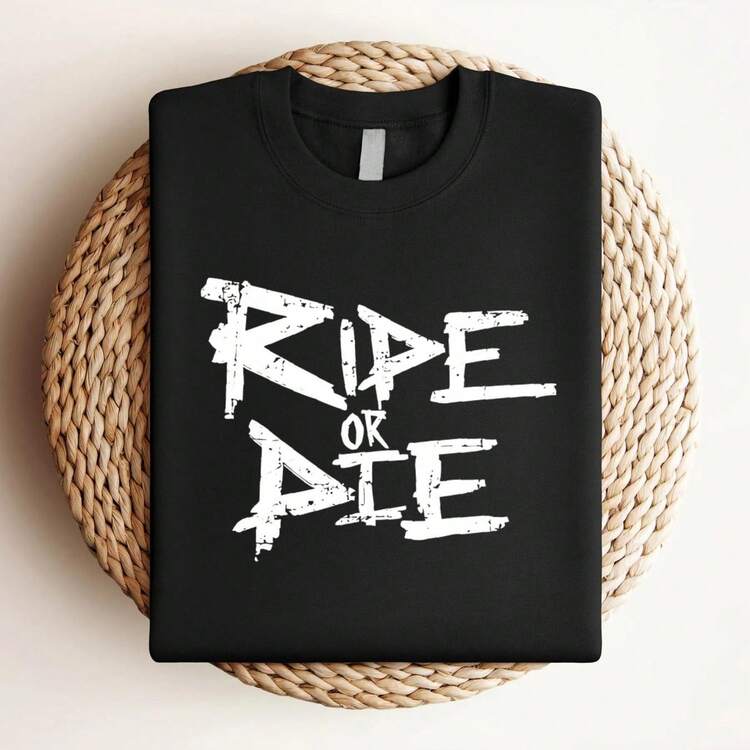 Women T-Shirt Print Ride Or Die Mtb Mountain Bike Enduro Baseball Cap Snapback Caps Knitted Bucket Hat - màu đen - Xem 3