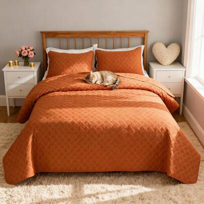 VOLTITO 3pc Bedspread Sets, Ultra Soft Microfiber Quilts Queen Size, 2pcs Pillowcases , Bed Coverlet King Size With Basket Weave Pattern, Lightweight Reversible Bedspread,  Soft Quilt Bedding Set, Lightweight Comforter Set Coverlet