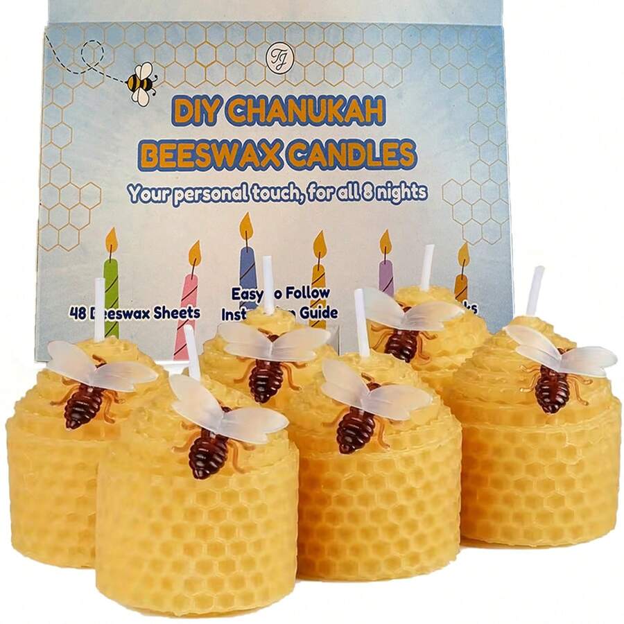 3/6pcs Handmade Beeswax Candle Set, Unscented, With Bee Shaped Decorations, Suitable For Party, Home Decor, Indoor Display, Photography Props - Fragrance-free - View 1