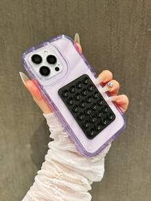 吸盘式透明波浪纹防震材质手机支架（2个装）+长方形果冻手机支架，适用于 17 Pro Max/17 Pro/17/16 Pro Max/16 Pro/16/15 Pro/15/14 Pro Max/14 Pro/14/13 Pro Max/13 Pro/13/12/11手机壳，柔软全包保护壳，可作为生日礼物、送给家人、朋友、节日礼物、送给女朋友、男朋友或自用 - 黑色 - 查看 3