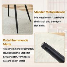 Minimalist Dining Set Consisting Of A Round Table And Four Chairs. Round Dining Table In MDF, 100 Cm In Diameter, With A Light Wood Finish. Four Matching Chairs Upholstered In Black Faux Leather. - Black - View 7