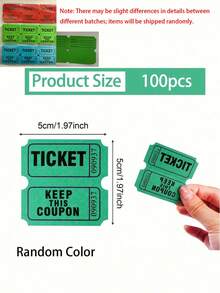 100张/套 双倍抽奖券、双倍优惠券、活动门票、入场券，适用于各种活动、嘉年华、抽奖、游戏、庆典、饮料等。 - 彩色 - 查看 10