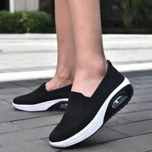 Women's Knitted Air Cushion Shake Shoes For Spring And Summer, Slip-On ...