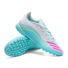 Adidas F50 MESSI LEAGUE TF Lightweight Outdoor Training & Match Football/Soccer Shoes JQ0937, Unisex - White/Fluorescent Pink/Glitter Blue - View 3