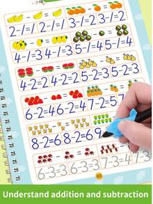 Nuevo cuaderno de caligrafía mágica con surcos, libro de práctica de caligrafía para niños con surcos, libros educativos de práctica de escritura a mano con encuadernación espiral y papel de cartón resistente - Multicolor - Ver 9