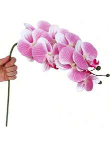 1/3/80支装高品质3D PU蝴蝶兰仿真花，母亲节礼物，仿桉树植物，适用于装饰、婚礼、花瓶、家居、餐厅、卧室、摄影道具、节日、生日派对、户外花园 - 青粉紅色 - 查看 4