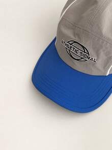 Gorra de béisbol con bordado de letra vintage, sombrero de malla de ala ancha transpirable, gorra ajustable versátil para mujer, verano, playa, vacaciones, días festivos, viajes - Bloqueo de color ATHLETLC - Ver 4