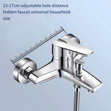 电镀锌合金浴室淋浴龙头，浴室浴缸混合阀，隐藏式壁挂三通龙头 - A - 查看 5