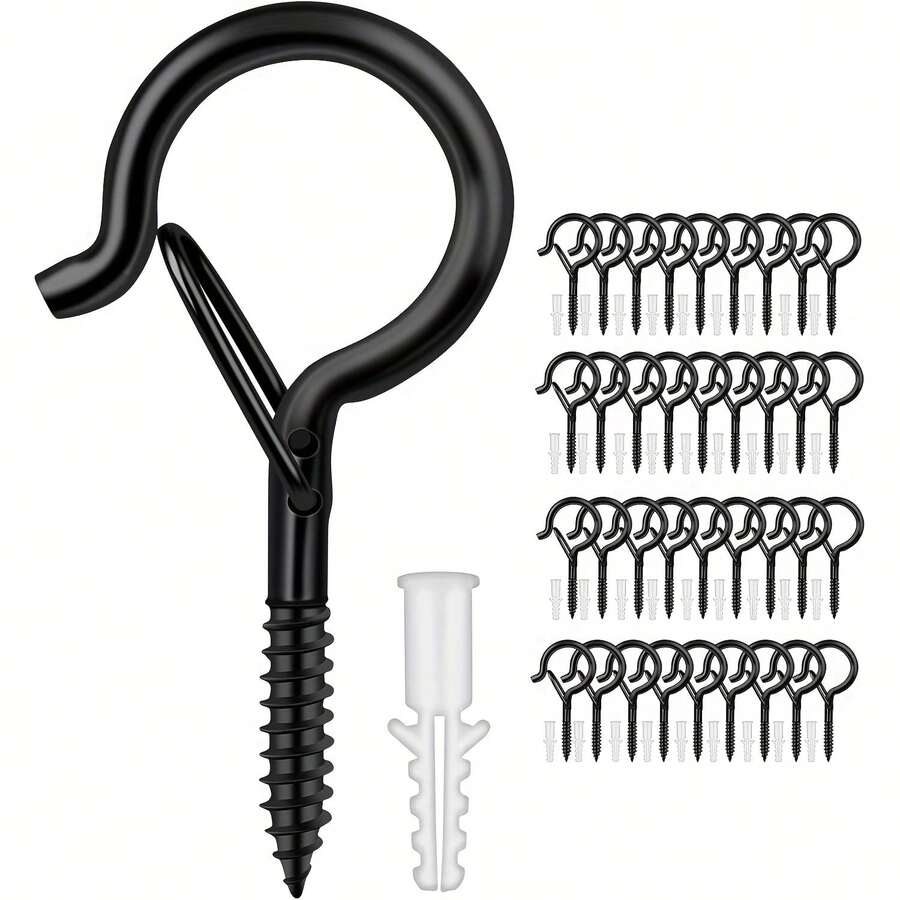 Durable Ceiling Hooks For Indoor And Outdoor Use, Suitable For Hanging Plants And Party Decorations, Suspension - Black - View 1