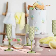 12/6/2/1件套透明塑料香槟杯，饰有满天星图案，5.5盎司不易碎，可重复使用，钻石纹理酒杯，适合婚礼、圣诞节、派对和其他大型聚会。 - 彩色 - 查看 6