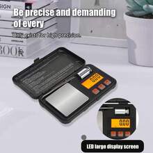 1pc Portable Jewelry Gold Scale, Digital Display Scale, Palm-Sized, Digital Weight Scale, With Tweezers And Weighing Tray, Precise Small Electronic Scale, With Backlit LCD Display, Suitable For Travel, Kitchen, Cooking, Baking, Tea Making And Other Daily Weighing Needs. Batteries Not Included. - Multicolor - View 3
