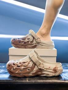 2026 New Breathable Sandals Men, Thick Sole Anti-Slip Soft Bottom Fashionable Beach Slippers - Khaki - View 7