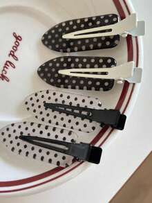 2pcs Polka Dot Hair Clips, Versatile Girly Bangs Clips, Side Hairpins, Sweet Elegant Hair Accessories - Multicolor - View 9