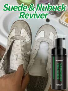 麂皮鞋清洁套装，泡沫清洁剂 - 带刷子 - 专业免水织物清洁剂，适用于德克森鞋、麂皮鞋、磨砂运动鞋，清新织物。使用方便。甘油基底。不含表面活性剂。 - 液體 - 查看 3