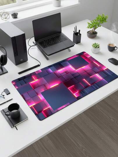 Large Size Mouse Pad, Waterproof Non-Slip Smooth Fabric Surface, Neon Purple Block Cyberpunk Pattern, Also Suitable As Keyboard Pad, Desk Mat Or Book Stand, Fit For Gamers, Office And Dorm, Compatible With Mouse And Trackball, Great Gift For Gamers, Electronics > Computer & Office > Mouse Pads & Wrist Rests > Mouse Pads