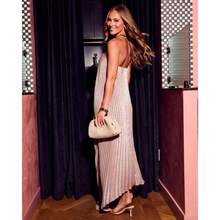 Party Temperament Tube Top Pleated Super  Dress Sexy Dress Pleated Skirt Women - hồng - Xem 5