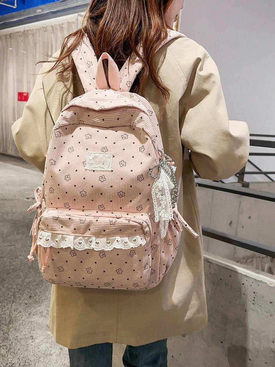 Ba lô in hình hoạt hình dễ thương, dung tích lớn, chất liệu nhung mềm mại, phù hợp cho sinh viên đại học, học sinh trung học, unisex.