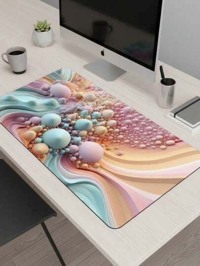 Large Size Mouse Pad, Waterproof Non-Slip Smooth Fabric Surface, Macaron Bubble Fluid Gradient Pattern, Also Suitable As Keyboard Pad, Desk Mat Or Book Stand, Suitable For Gamers, Office And Dorm Use, Compatible With Mouse And Trackball, Gift For Gamers, Electronics > Computer & Office > Mouse Pads & Wrist Rests > Mouse Pads