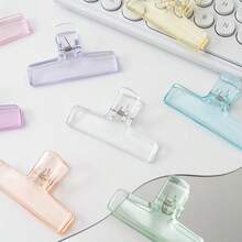 1/3/6pcs 75mm Large Transparent Binder Clips, Multipurpose Plastic Clips, Colorful File Folder Clips For Photos, Food Bags, Posters, Office, Home, School, Gifts - Multicolor - View 7