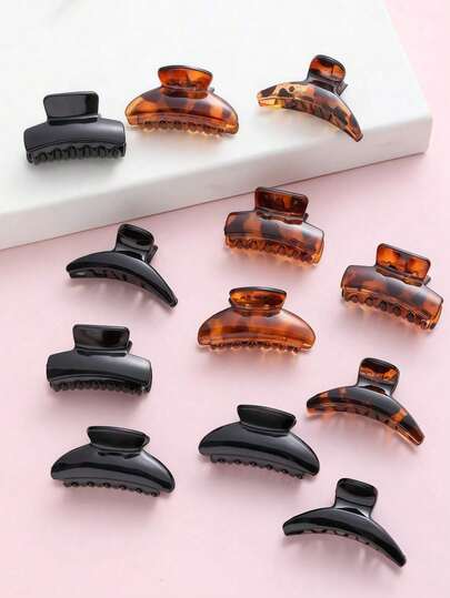 3pcs/12pcs/20pcs (Random Styles) Women Hair Clips, Fashion Versatile Hair Accessories, Suitable For All Ages, High-End Elegant Style, Minimalist Solid Color, Suitable For Daily Wear