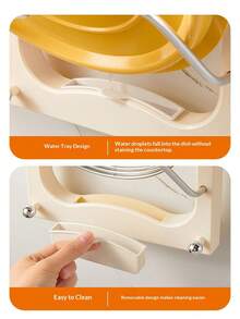1pc Upgraded Suction Cup Aluminum Alloy Pot Lid Rack, Cutting Board Holder, Detachable Drip Tray, Wall-Mounted Kitchen Storage Rack, Multi-Function Chopping Board Stand - View 4
