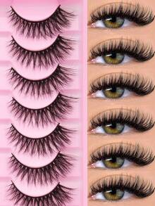 10 Pairs Of Mink False Eyelashes, Crisscrossed And Naturally Curled, Creating A Dramatic Effect. - Black - View 2