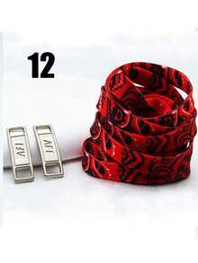 1双时尚腰果花图案鞋带，男女通用装饰鞋带套装，适用于运动鞋、帆布鞋、高帮鞋、靴子、轮滑鞋、滑板鞋，节日礼物 [1双鞋带/1双带装饰扣鞋带] - 多顏色可選擇 - 查看 16