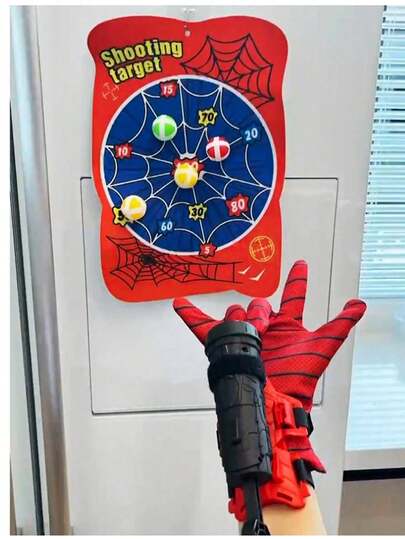 1 Set Kids Spider Web Shooter Sticky Ball Toy With Target, Dress Up Accessories, Christmas Gift For Boys