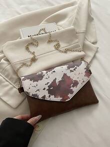 新款女士斜挎包，简约百搭单肩包，女士手拿包 - 棕色 - 查看 8