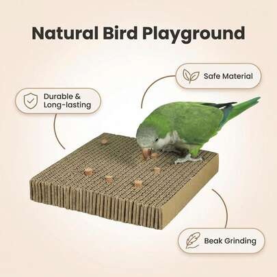 1pc Parrot Chewing Toy, Cage Stress Relief, Pet Bird Shredding Toy, Nibble Board, Essential Accessory For Parrots And Lovebirds - Durable Paper Material, DIY, Bird Cage Accessory, Bird Feeder, Bird Toy, Parrot Toy, Chew Stick, Nibble Toy, Swing Perch, Climbing Ladder, Bell Toy, Puzzle Bird Toy, Foraging Toy, Bird Nest, Breeding Box