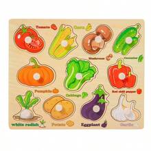 Wooden Puzzle Montessori Early Learning Educational Toy, Matching Pairing Board For Kids - 彩色 - 查看 13