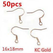50个黄铜金属耳环钩线DIY首饰制作配件工艺耳环钩扣配件 - 耳鉤 - 查看 10