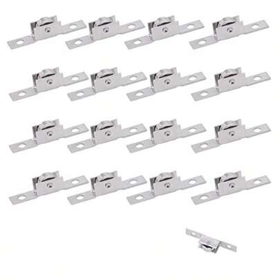 16 Pcs Push-Pull Sliding Window Single Roller Metal Wheels Sliding Door Axles Window Pulley Sliding Window Tandem Roller Assembly With 3/8 Inch Flat Steel Wheel