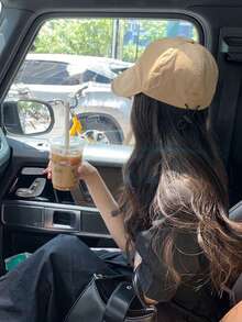 1pc Quick-Dry Foldable Wide Brim Sun Hat, Large Head Circumference, UV Protection For Women - Flat Top - View 1