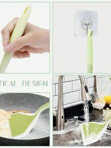 Set de 4 espátulas de silicona - Espátulas de cocina resistentes al calor para sartenes antiadherentes, parrilla, bistec, huevos y panqueques - Multicolor - Ver 5