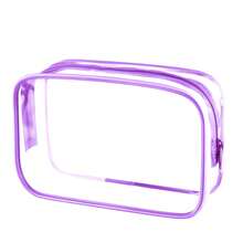 三件套透明化妆包 - 轻便多功能旅行拉链包，适用于女士洗漱用品和配件，可用作旅行收纳包、化妆包、化妆品包、旅行整理包、大容量化妆品收纳盒，可存放口红、化妆刷、护肤品、手机、零钱、小物件等，也适用于居家、送礼、度假和节日（万圣节、圣诞节等）等场合，用途广泛。 - 紫色 - 查看 12