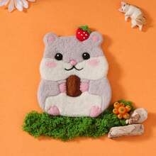 Set de posavasos de fieltro de lana con patrón de animal hecho a mano, kit de manualidades de posavasos creativos con instrucciones, sencillo y fácil para principiantes, incluye todas las herramientas, patrón de hámster - Kit de materiales para hacer posavasos de hámster - Ver 5