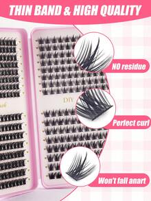 Cartoon Cluster Eyelashes Set, Natural Style, 448pcs Single Lashes Set With Eyelash Glue, Adhesive And Sealant, Delicate & Fluffy 8-16mm C Curl Cluster Lashes, Anime DIY Lash Clusters For Home Use - Nhiều màu - Xem 6