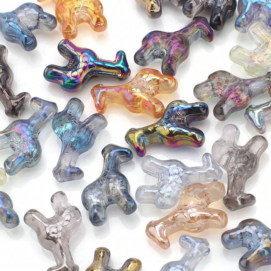 20 chiếc/gói Mặt dây chuyền hình hươu cao cổ bằng thủy tinh có lỗ ở giữa, kích thước 12*16mm, phụ kiện trang sức DIY hình động vật dễ thương, thích hợp làm móc khóa, trang trí xe hơi, dây đeo điện thoại.
