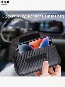 RFID Signal Blocking Bag, Car Key Fob Protector, Anti-Theft Anti-Loss Key Holder, Mobile Phone Signal Shielding, Anti-Tracking Anti-Hacking, Credit Card Anti-Skimming - Black - View 11