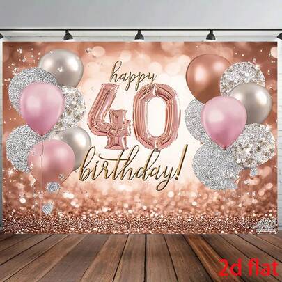 40th Birthday Party Background Banner - Luxurious Gold And Black Theme, 100% Polyester Fabric Decoration, Suitable For Indoor And Outdoor Celebrations, Multi Functional Photography Background, Suitable For Studio, Home, Garden, And Event Decoration - Multi Color Festival Banner For All Occasions. You Can Choose From Various Styles And Sizes.